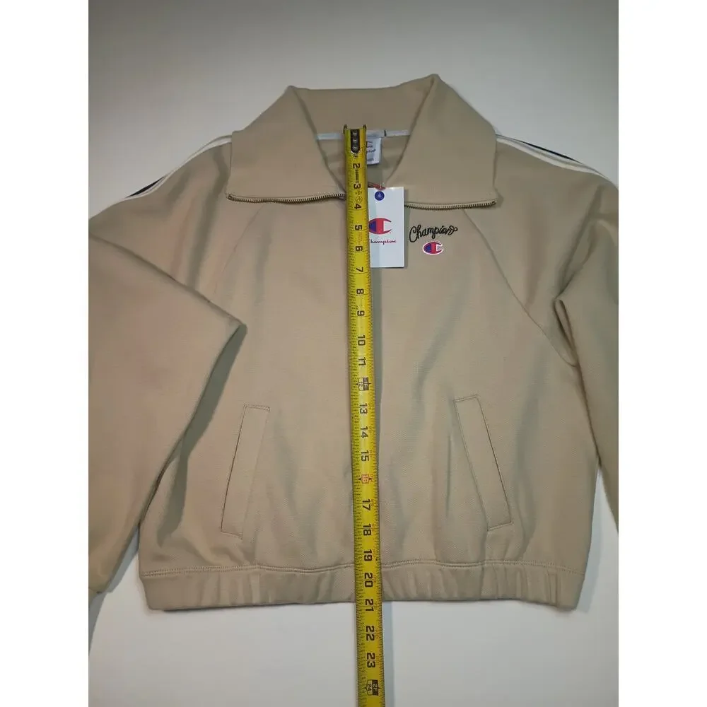 Stylish Champion Beige Full-Zip Track Jacket - Size Small NWT - Picture 4 of 7
